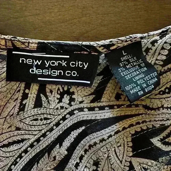 Sheer silk blend‎ tie front bohemian style beaded top size Large - Picture 7 of 8